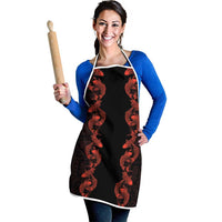 Hawaii Japan Koi Fish Red Apron Tapa Pattern - Polynesian Pride