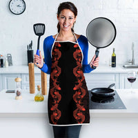 Hawaii Japan Koi Fish Red Apron Tapa Pattern - Polynesian Pride