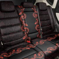 Hawaii Japan Koi Fish Red Back Car Seat Cover Tapa Pattern - Polynesian Pride