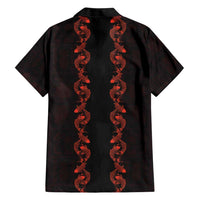 Hawaii Japan Koi Fish Red Family Matching Puletasi and Hawaiian Shirt Tapa Pattern - Polynesian Pride