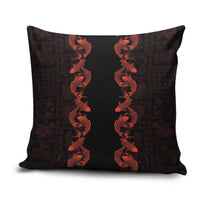 Hawaii Japan Koi Fish Red Pillow Cover Tapa Pattern - Polynesian Pride
