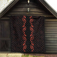 Hawaii Japan Koi Fish Red Quilt Tapa Pattern - Polynesian Pride