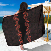 Hawaii Japan Koi Fish Red Sarong Tapa Pattern - Polynesian Pride