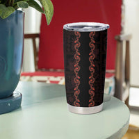 Hawaii Japan Koi Fish Red Tumbler Cup Tapa Pattern - Polynesian Pride