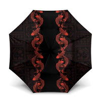 Hawaii Japan Koi Fish Red Umbrella Tapa Pattern - Polynesian Pride