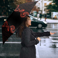 Hawaii Japan Koi Fish Red Umbrella Tapa Pattern - Polynesian Pride