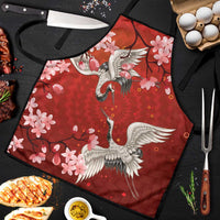 Hawaii Japan Cranes Sakura Flower Red Apron Japan Heritage Spirit - Polynesian Pride