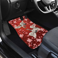 Hawaii Japan Cranes Sakura Flower Red Car Mats Japan Heritage Spirit - Polynesian Pride
