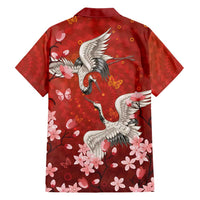 Hawaii Japan Cranes Sakura Flower Red Family Matching Summer Maxi Dress and Hawaiian Shirt Japan Heritage Spirit LT01 - Polynesian Pride