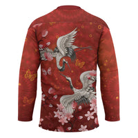 Hawaii Japan Cranes Sakura Flower Red Hockey Jersey Japan Heritage Spirit LT01 - Polynesian Pride