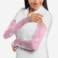 Cranes Sakura Floral Pink Pastel Arm Sleeves Hawaii Japan Culture - Polynesian Pride