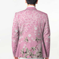 Cranes Sakura Floral Pink Pastel Blazer Hawaii Japan Culture - Polynesian Pride