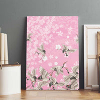 Cranes Sakura Floral Pink Pastel Canvas Wall Art Hawaii Japan Culture - Polynesian Pride