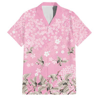 Cranes Sakura Floral Pink Pastel Hawaiian Shirt Hawaii Japan Culture - Polynesian Pride