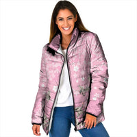 Cranes Sakura Floral Pink Pastel Padded Jacket Hawaii Japan Culture - Polynesian Pride