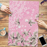 Cranes Sakura Floral Pink Pastel Puzzle Hawaii Japan Culture - Polynesian Pride