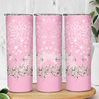 Cranes Sakura Floral Pink Pastel Skinny Tumbler Hawaii Japan Culture - Polynesian Pride