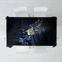 Matariki Paua Shell New Zealand Tablecloth Haka Dance At The Starry Night LT01 Black - Polynesian Pride