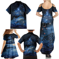 Personalised Matariki Kiwi Family Matching Summer Maxi Dress and Hawaiian Shirt Silver Fern LT01 - Polynesian Pride