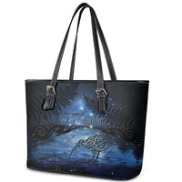 Matariki Kiwi Leather Tote Bag Silver Fern