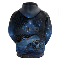 Personalised Matariki Kiwi Zip Hoodie Silver Fern LT01 - Polynesian Pride
