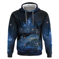 Personalised Matariki Kiwi Zip Hoodie Silver Fern LT01 Pullover Hoodie Black - Polynesian Pride