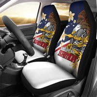 Personalized American Samoa Car Seat Cover Amerika Samoa Bald Eagle