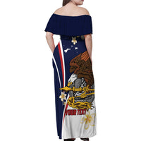 Personalized American Samoa Family Matching Off Shoulder Maxi Dress and Hawaiian Shirt Amerika Samoa Bald Eagle