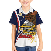 Personalized American Samoa Family Matching Short Sleeve Bodycon Dress and Hawaiian Shirt Amerika Samoa Bald Eagle