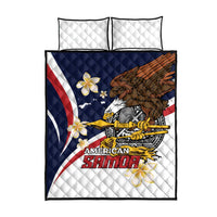 Personalized American Samoa Quilt Bed Set Amerika Samoa Bald Eagle