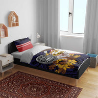 American Samoa Eagle Kava Bowl Bedding Set Plumeria Polynesian Pattern LT01 - Polynesian Pride