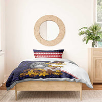 American Samoa Eagle Kava Bowl Bedding Set Plumeria Polynesian Pattern LT01 - Polynesian Pride