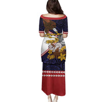 American Samoa Eagle Kava Bowl Family Matching Puletasi and Hawaiian Shirt Plumeria Polynesian Pattern