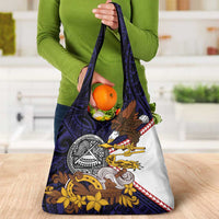 American Samoa Eagle Kava Bowl Grocery Bag Plumeria Polynesian Pattern LT01 - Polynesian Pride