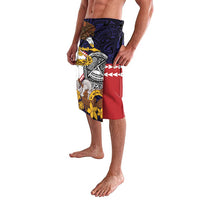 American Samoa Eagle Kava Bowl Lavalava Plumeria Polynesian Pattern