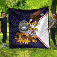American Samoa Eagle Kava Bowl Quilt Plumeria Polynesian Pattern LT01 - Polynesian Pride