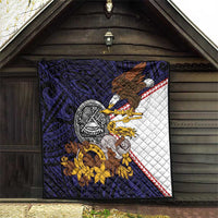 American Samoa Eagle Kava Bowl Quilt Plumeria Polynesian Pattern LT01 - Polynesian Pride