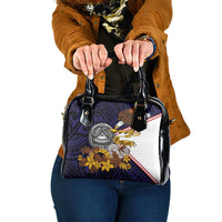 American Samoa Eagle Kava Bowl Shoulder Handbag Plumeria Polynesian Pattern