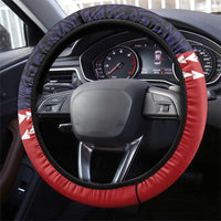 American Samoa Eagle Kava Bowl Steering Wheel Cover Plumeria Polynesian Pattern LT01 - Polynesian Pride