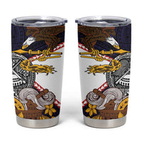 American Samoa Eagle Kava Bowl Tumbler Cup Plumeria Polynesian Pattern LT01 Black - Polynesian Pride
