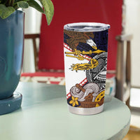 American Samoa Eagle Kava Bowl Tumbler Cup Plumeria Polynesian Pattern LT01 - Polynesian Pride
