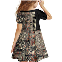 Hawaiian Quilt Family Matching Mermaid Dress and Hawaiian Shirt Hibiscus Kakau Vintage Style LT01 - Polynesian Pride