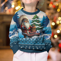Personalized Native American Santa Claus Kid Ugly Christmas Sweater Merry Christmas 2025 - Polynesian Pride