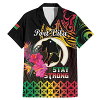 Personalised Vanuatu Port Vila Stay Strong Family Matching Mermaid Dress and Hawaiian Shirt Long God Yumi Stanap LT01 Dad's Shirt - Short Sleeve Black - Polynesian Pride