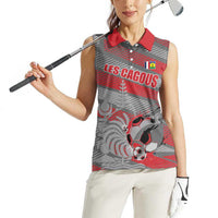Custom Football 2026 New Caledonia Women Sleeveless Polo Shirt Kagus Come On LT01 - Polynesian Pride