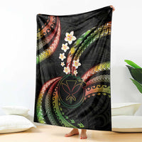 Hawaii Map Kanaka Maoli Blanket Fantastic Frangipani Reggae