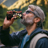 Hawaii Map Kanaka Maoli 4 in 1 Can Cooler Tumbler Fantastic Frangipani Reggae