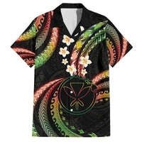 Hawaii Map Kanaka Maoli Family Matching Off The Shoulder Long Sleeve Dress and Hawaiian Shirt Fantastic Frangipani Reggae