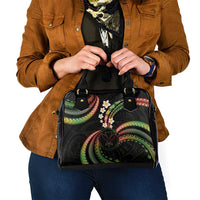 Hawaii Map Kanaka Maoli Shoulder Handbag Fantastic Frangipani Reggae LT01 - Polynesian Pride