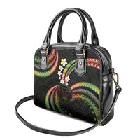 Hawaii Map Kanaka Maoli Shoulder Handbag Fantastic Frangipani Reggae LT01 - Polynesian Pride